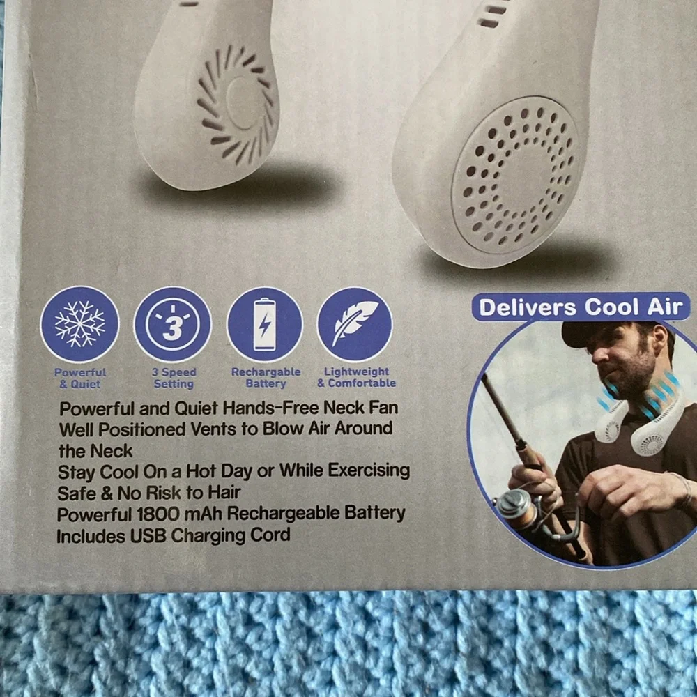 New In Box Rechargeable Portable Bladeless Neck Fan